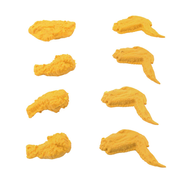 Cute Chicken Wing & Leg Erasers for Kids & Students (8 Pc Set)