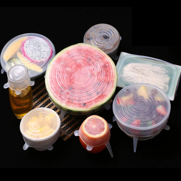 Silicone Stretch Lids, Microwave & Freezer Safe Food Covers (6 Pcs Set /95 Gm )